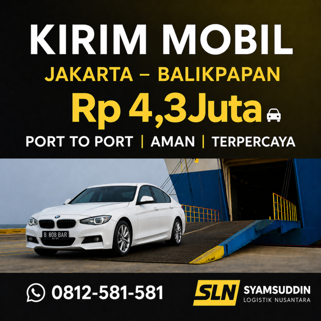 Jasa Kirim Mobil Jakarta – Balikpapan via Kapal Roro Rp4.300.000
