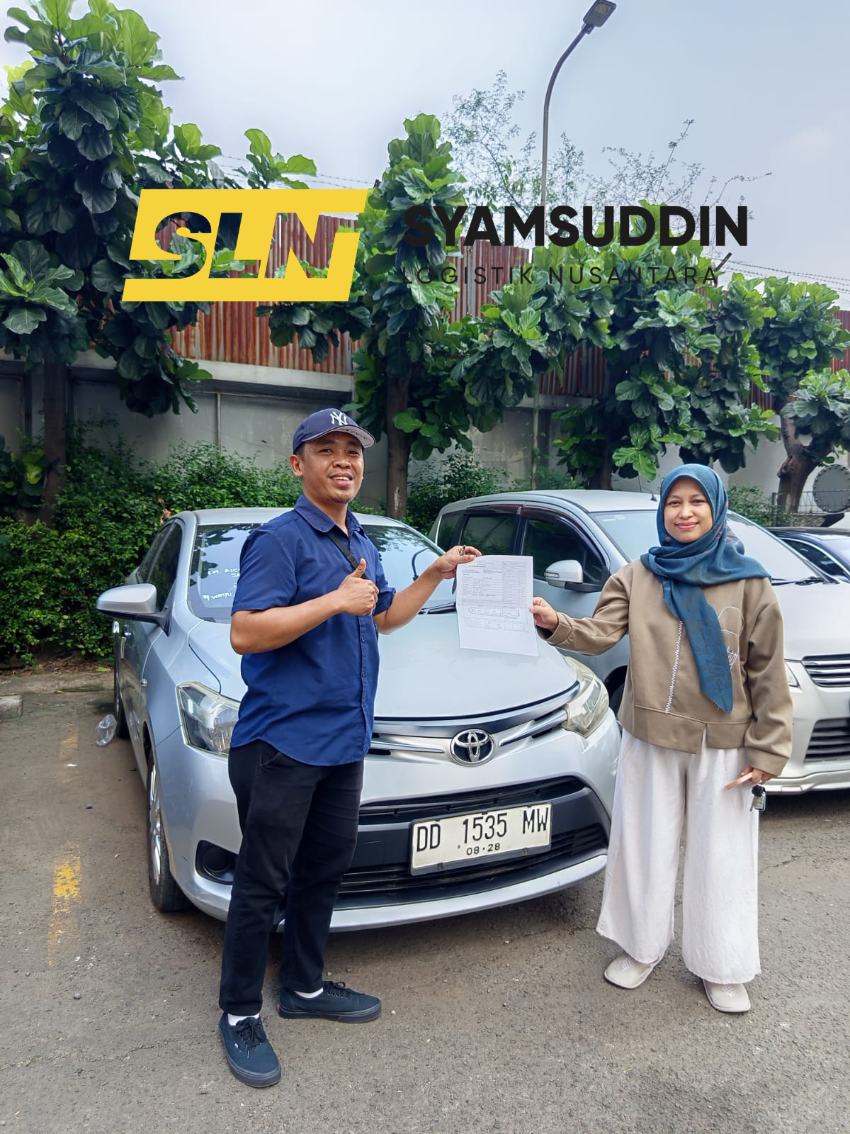Proses Serah Terima Unit Kendaraan Tiba di Alamat Tujuan Makassar PT Syamsuddin Logistik Nusantara